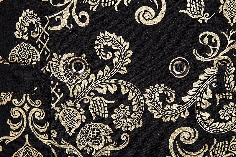 Suit Steampunk Vest Men Double Breasted Bronzing Mens Waistcoat Night Club Wedding Formal Kamizelka Meska