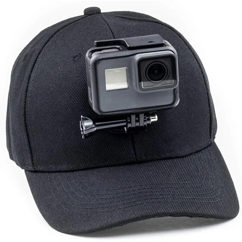 Gorra de béisbol con soporte de cámara de acción, soporte de montaje para GoPro Hero 11 10 9 SJCAM 4000AIR AKASO DJI Insta360 EKEN H9