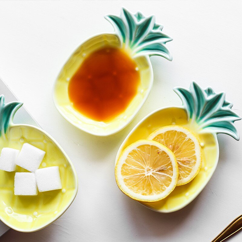 Jo Leven Servies Creatieve Kruiden Saus Azijn Schotel Fruit Snack Tray Leuke Keramische Ananas Plaat Kom