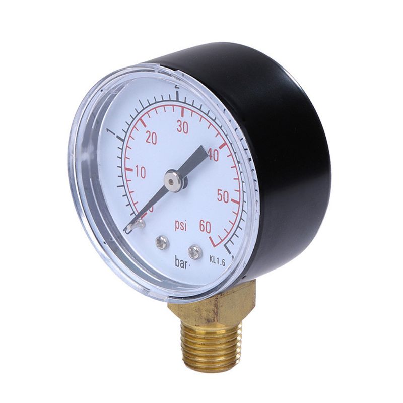 0-4 bar /0-60 psi luchtcompressor hydraulische drukmeter brandstof lucht olie hoog vacuümmeter 1/4\ " npt zijmontage  y5ld