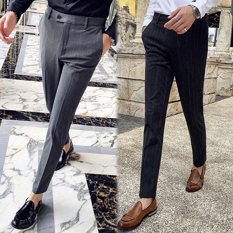 Heren casual broeken herfst en winter strakke broeken business casual broeken jeugd persoonlijkheid trend herenkleding