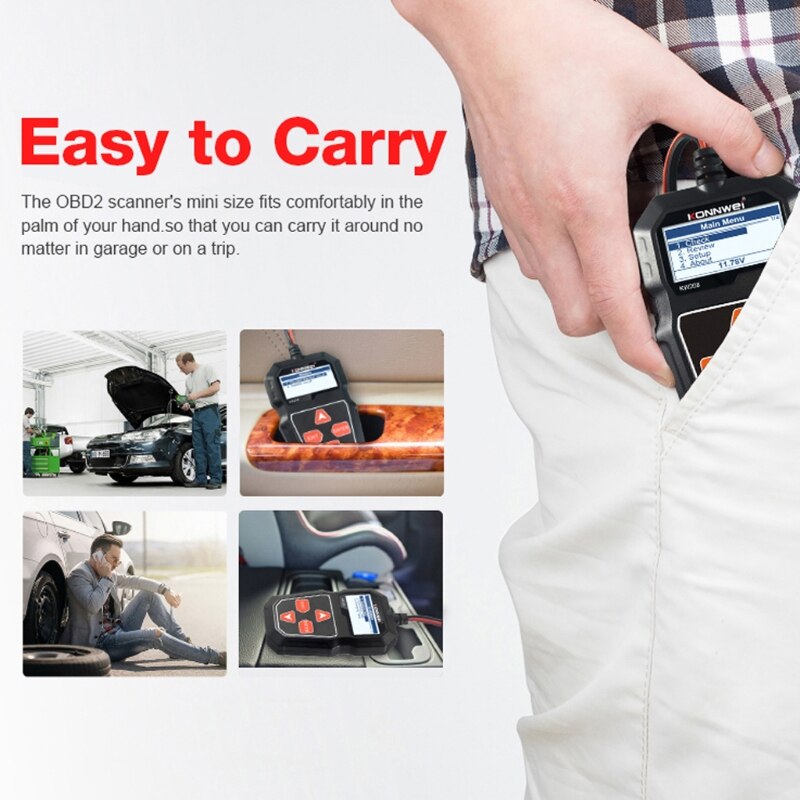 KW208 Car Battery Tester Charger Analyzer 12V 100-2000CCA Charging System Test