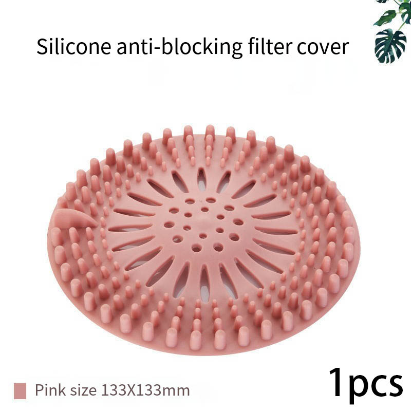 Écran de filtre à eaux usées, drain de sol, salle de bains, prévention des cheveux, cuisine, toilettes, couvercle de salle de bains, artefact d'évier anti-colmatage: Rose