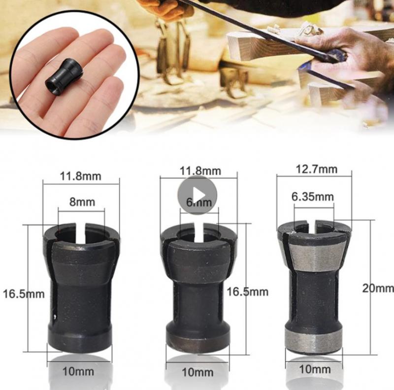 High Precision Adapter Collet 8mm 6.35mm 6mm Collets Chuck Engraving Trimming Machine Router Milling Cutter Chuck Accessories