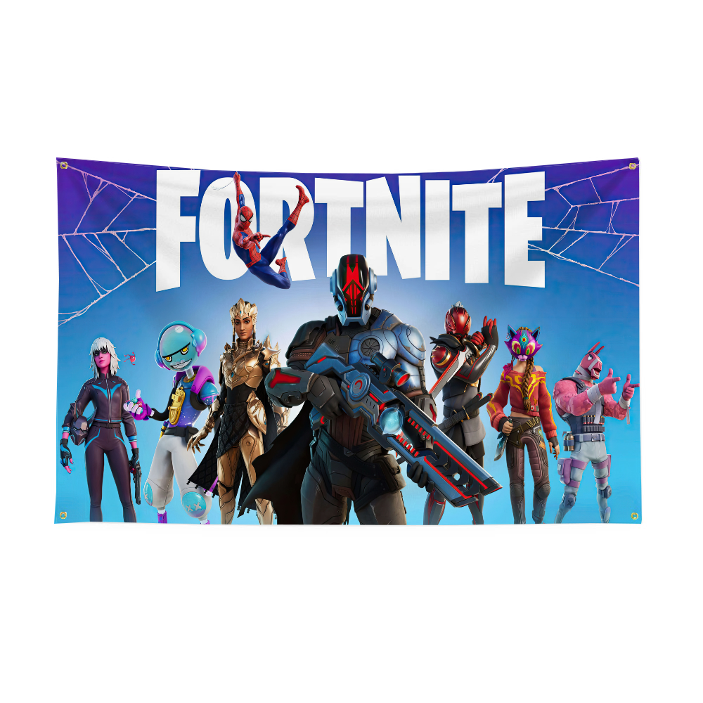 Bandera divertida F-Fortnite, banderas y pancartas decorativas para garaje, decoraciones para exteriores, decoración para habitación, taller estético, decoración de pared para coche
