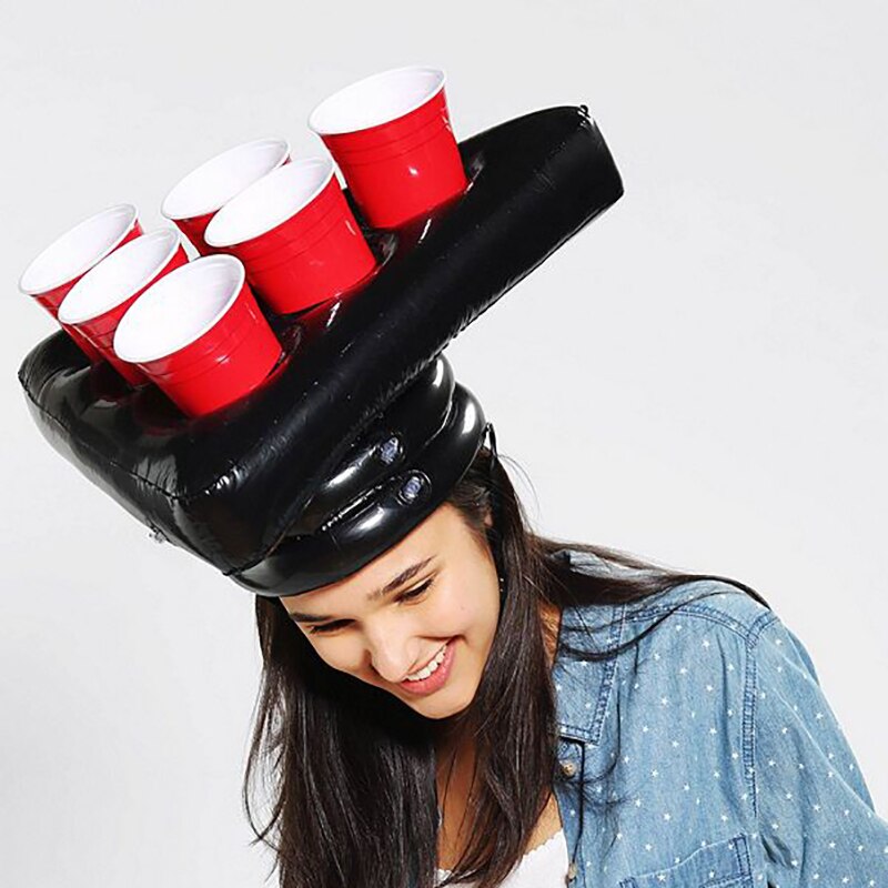 Gonflable bière Pong chapeau flottant Pong jeu pour piscine fête fournitures plage gonflable jouets pour enfants géant fête chapeau
