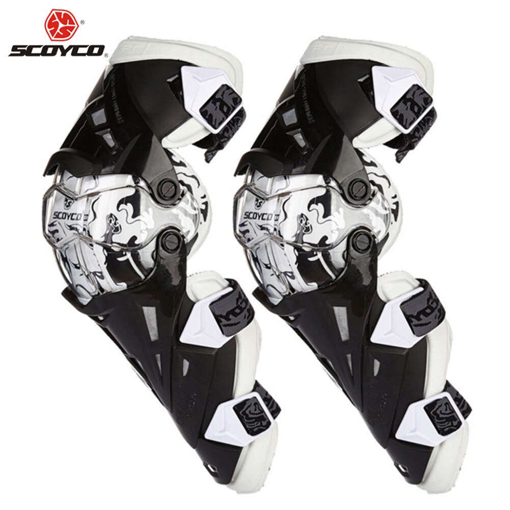 Scoyco motorcykel motocross knæbeskyttelsespuder beskyttere motosiklet dizlik genouillere  k1216 moto joelheira beskyttende knæpuder: Hvid