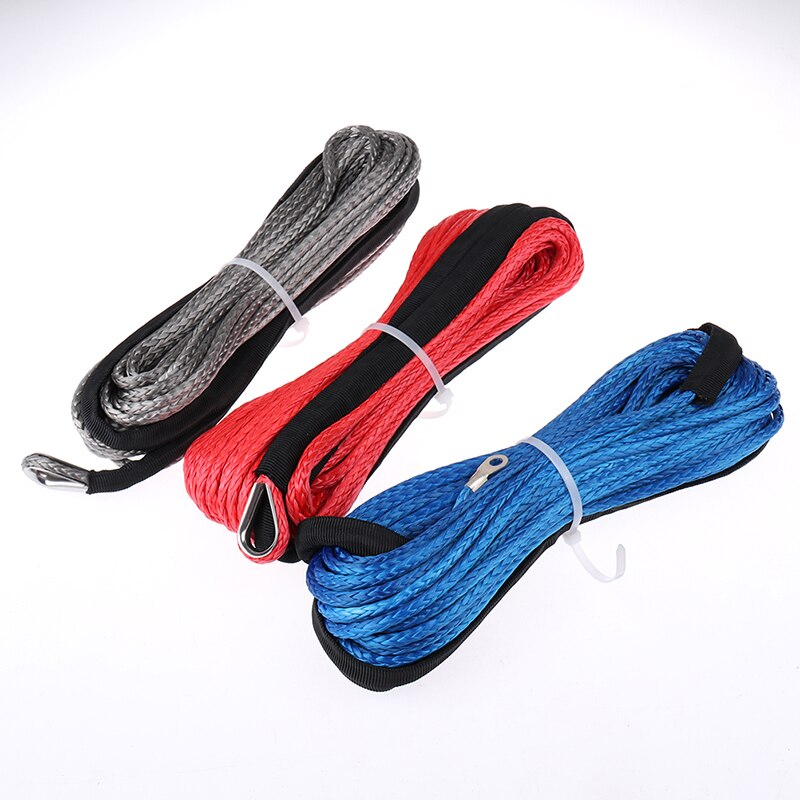 1/4 ''X50 12 Strand Off-Road Uhmwpe Synthetische Slepen Lier Touw Met 1.5M Mouw En Vingerhoed Voor atv/Utv/Suv/4X4/4WD