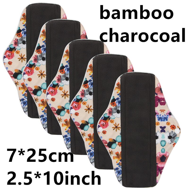 1pc Dag Gebruik Maandverband met Organische Bamboe Innerlijke Waterdichte Gedrukt Regelmatige Flow Herbruikbare Super Zachte Mama Pads: M-18