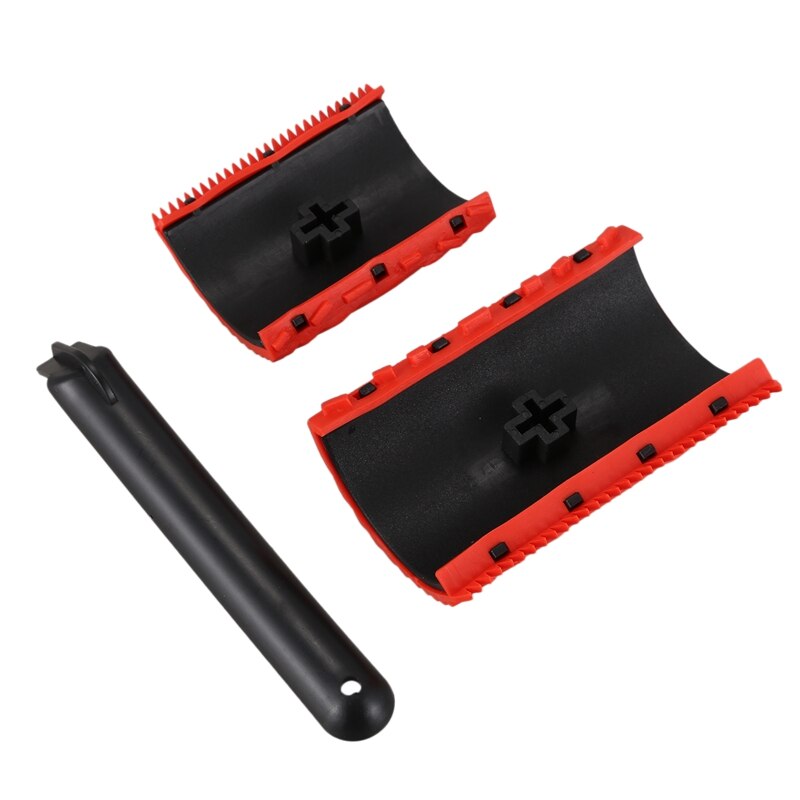 1 Set MS1814 Handheld Wood Grain Tool Art Paint Wood Grain Tool Red Wood Grain Rubber Roller Wood Grain Tool Puller Set