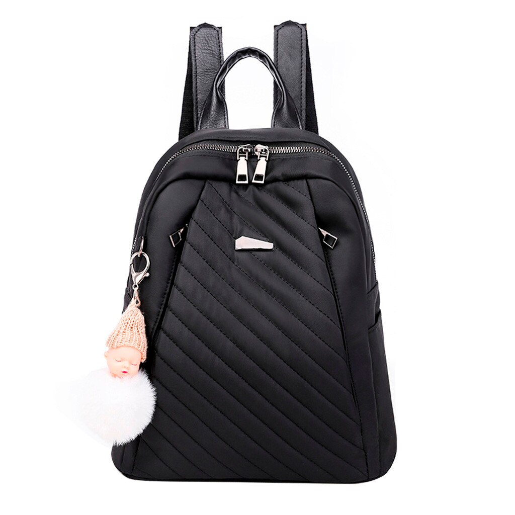 Waterdichte Rugzak Vrouwen Reizen Bagpack School Schoudertassen Voor Tienermeisjes Mochila: Black