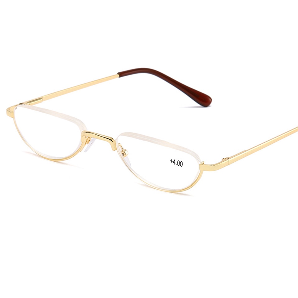 Ultralight Metal Half Frame Reading Glasses Unisex Portable Business Presbyopia Glasses With Diopters +1.00+1.50+2.00+2.50+3.00
