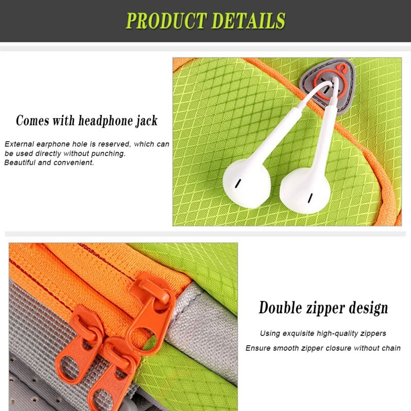 Bolso de brazo para teléfono para correr, bolso de gimnasio exterior, bolso de muñeca, brazalete para correr, funda de teléfono móvil con bolsa de soporte