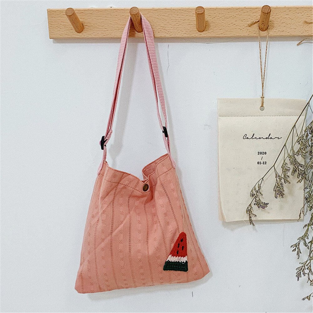 Kinderen Meisje Kids Portemonnee Tas Zwervers Mini Kleine Leuke Katoenen Stof Vruchten Effen Koreaanse Accessoires