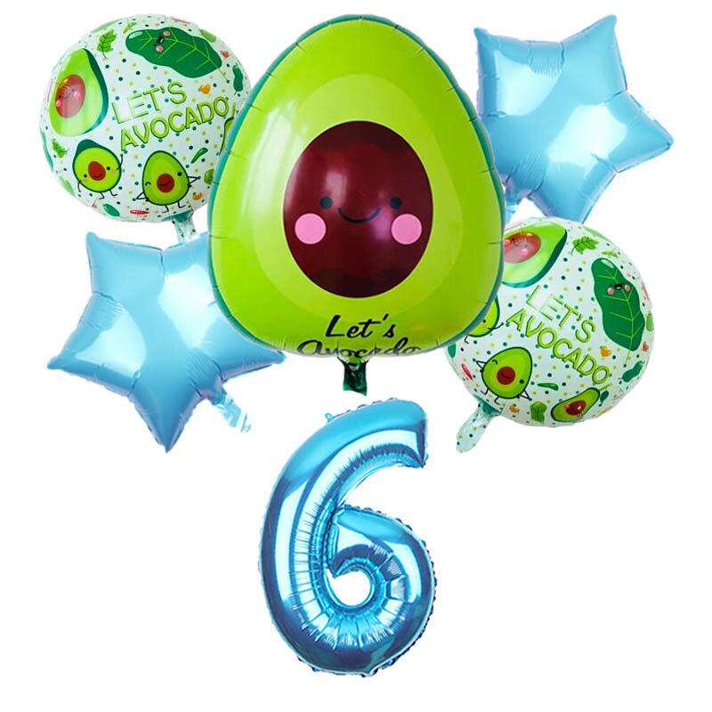 6 Stuks Helium Avocado Fruit Thema Party Ballon Cartoon Aluminium Folie Air Ballonnen Baby Shower Verjaardagsfeestje Decoraties Kids Speelgoed: Army Green