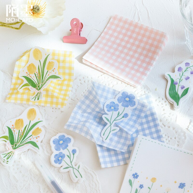 Mo. cartão almofada de memorando de flor suave papel diy mensagem nota bloco de notas 1 pacote varejo