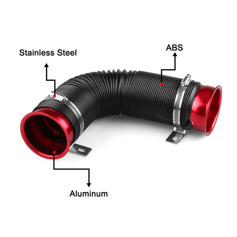 76mm Universal Flexible Car Air Intake Pipe Inlet Hose Tube Duct Accessories