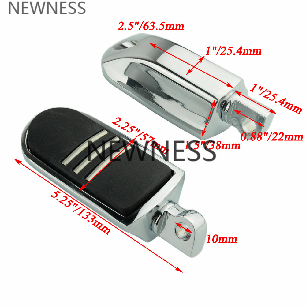 Motorcycle Foot Pegs Adjustable Long Angled Highway Peg Mount 1 1/4" 32mm Engine Guard Footrest for Harley Sportster Dyna: Footpeg A