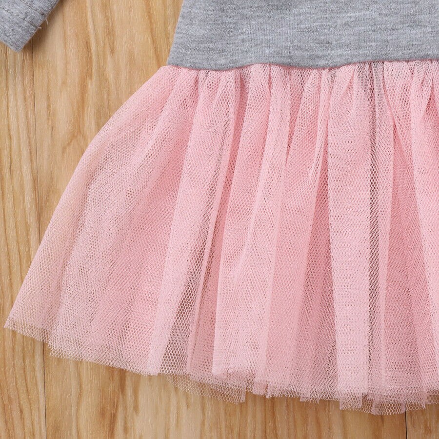Robe Tutu en dentelle pour bébé fille, sweat-shirt à manches longues en Tulle, vêtements pour enfants