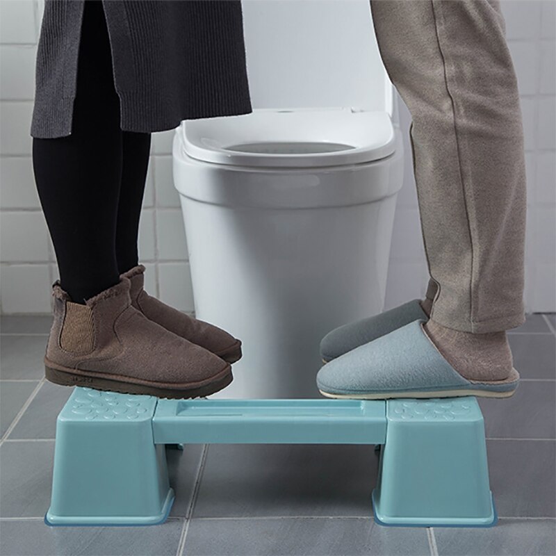 Toilet Stool Plastic Squatting Stool Fits All Toilets and Bathroom Thicker Detachable Toilet Stool Saves Space in the Bathroom a