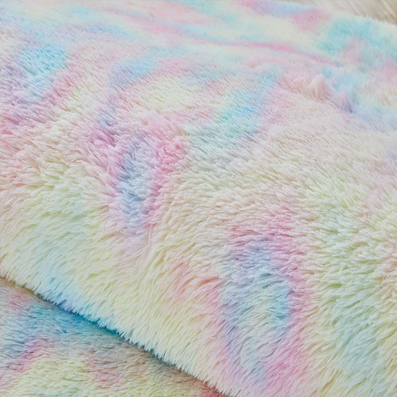 Regnbue fluffede tæpper 80 x 200/100 x 160/140 x 200/160 x 230cm skridsikkert tæppe spisestue gulvtæppe gulvmåtte hjemme soveværelse