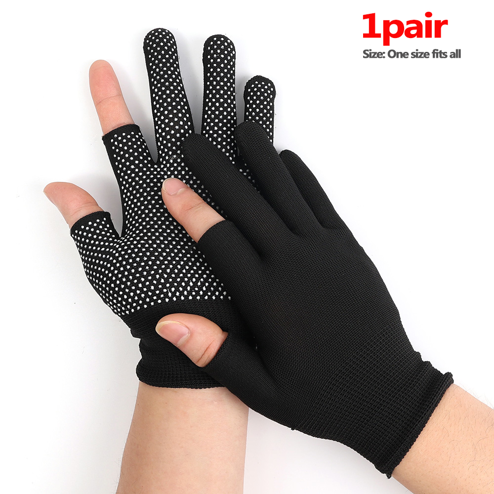 Guantes sin dedos, manoplas de trabajo de nailon antideslizantes para pantalla deslizante, guantes deportivos para conducir en bicicleta al aire libre, hombres y mujeres, blanco y negro: Gris oscuro