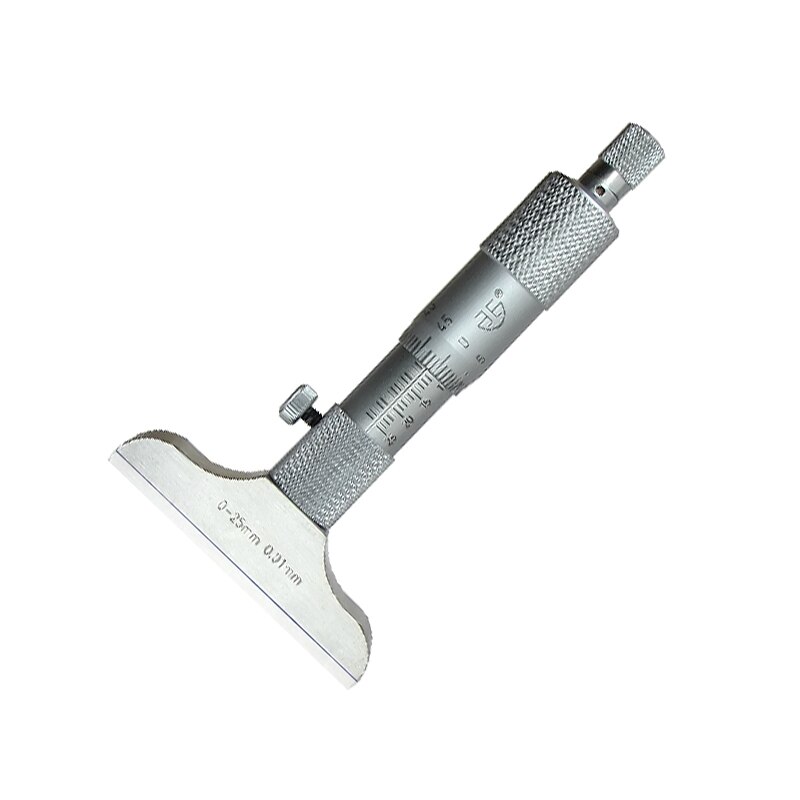 Depth Micrometer 0-25mm 0.01mm Machinist Mic Gauge Gage Tool