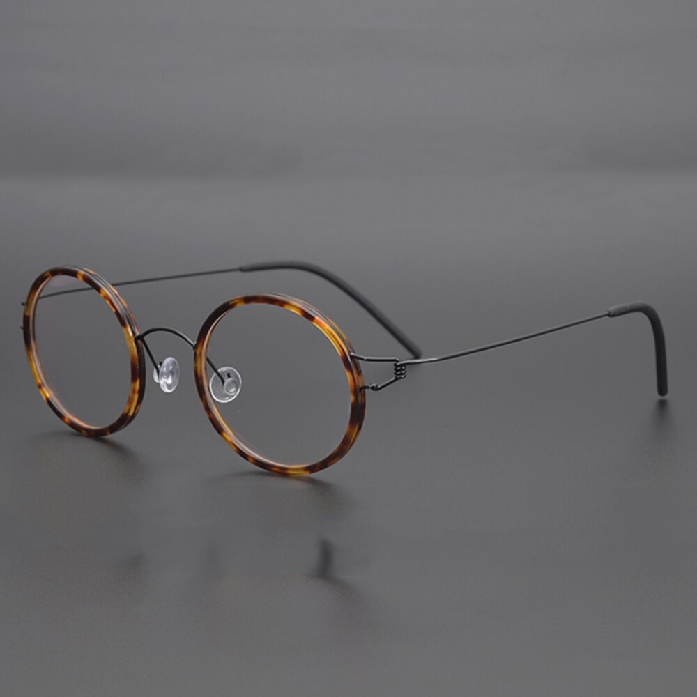 2022 Denemarken Titanium Brilmontuur Mannen Vrouwen Schroefloos Brillen Ultralight Retro Ronde Optische Brillen Handgemaakte