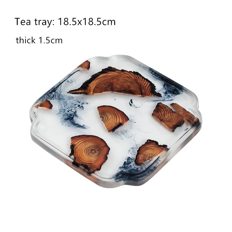 Hars Hout Cup Mat Coaster Thee Dienblad Voor Office Home Decoratie Warmte-isolatie Anti-Slip Koffie Cup Plaat: tea tray 18.5cm