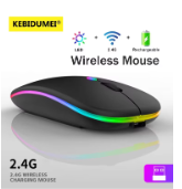 Trådløs bluetooth-mus med type-c til usb-adapter, genopladelig usb, udstyret med bluetooth-gamingmus, egnet til ma: Blomme