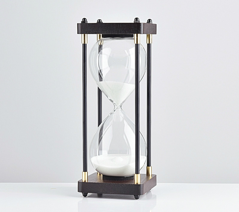Sablier violet de 30 minutes pour salle de classe, décoration de bureau, fond en bois, verre, minuteur d&#39;étude,: White Sand