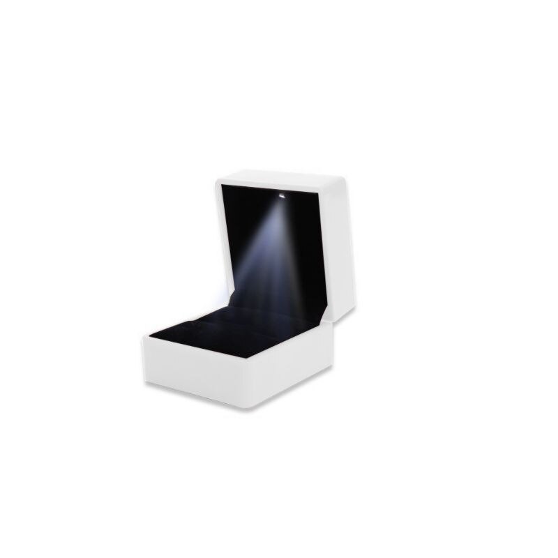 Cajas de almacenamiento de anillo de collar con luz LED, caja de de compromiso de boda, pendiente pulsera joyería, caja de exhibición