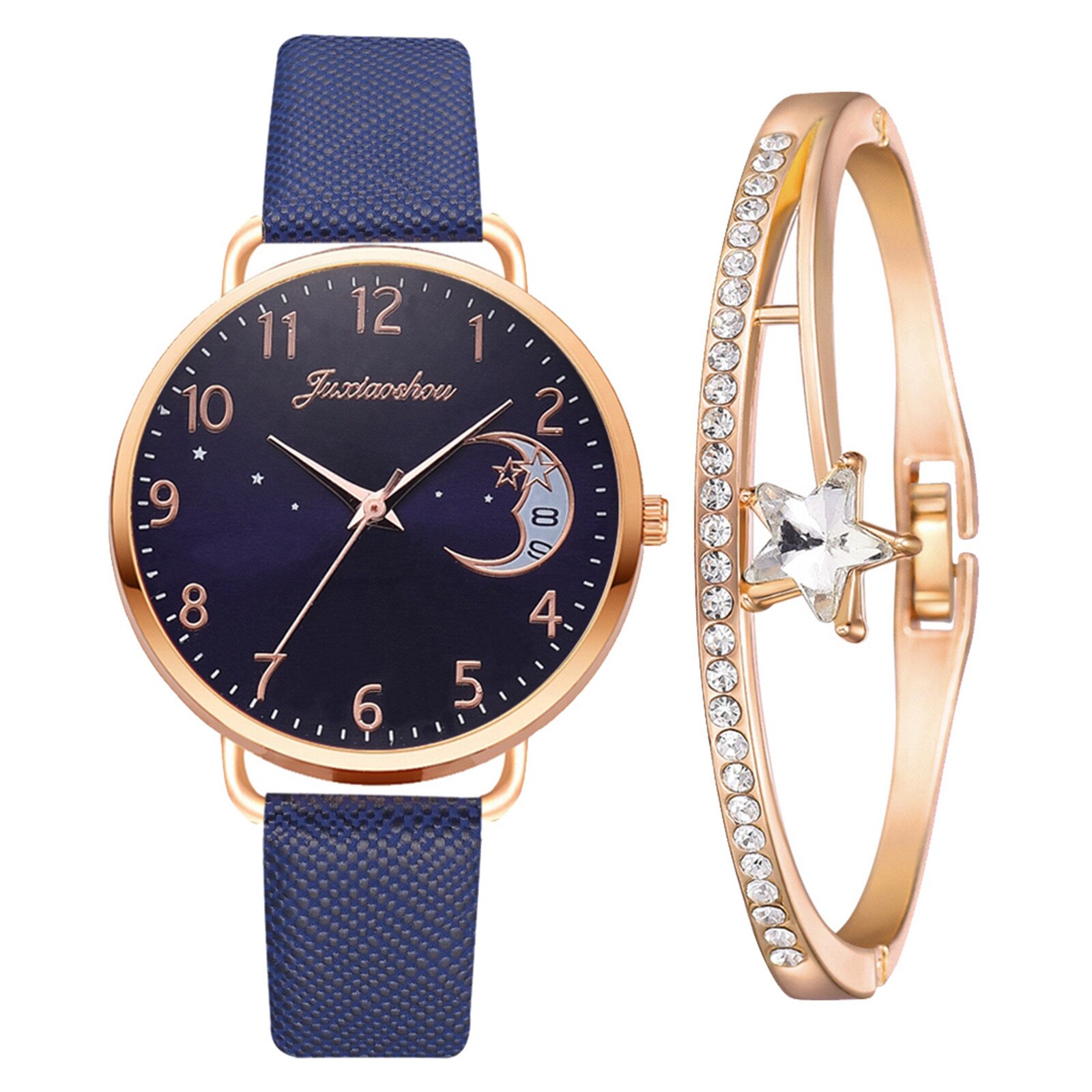 2 Stks/set Vrouwen Mode Paars Horloge Quartz Lederen Dames Horloges Nieuw Eenvoudige Nummer Dial Vrouw Klok Montre Femme # st: G