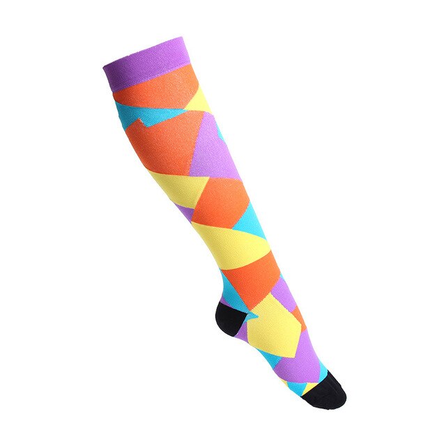 Chaussettes de Rugby en cours d'exécution hommes femmes chaussettes de Compression chaussettes longues pour infirmières attelles de tibia chaussettes de voyage de vol: WYS001-17 / S-M