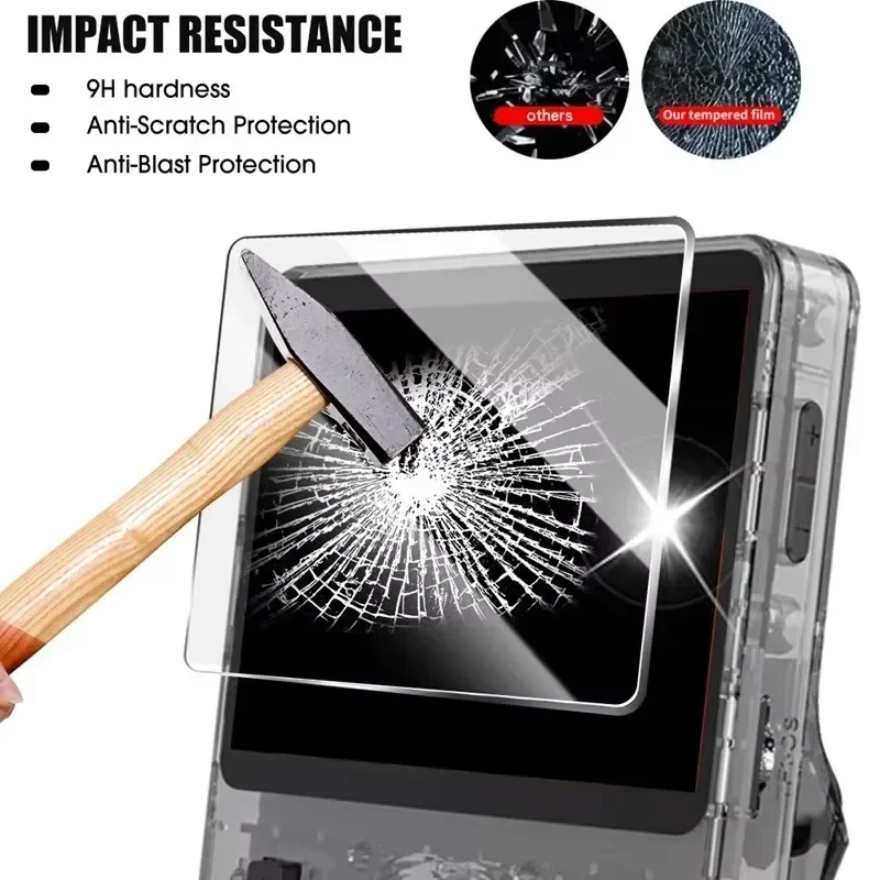 Bolsa com tela para console de jogos r36s, kit de acessórios protetores de tela, filme de vidro temperado e bolsa de armazenamento portátil eva
