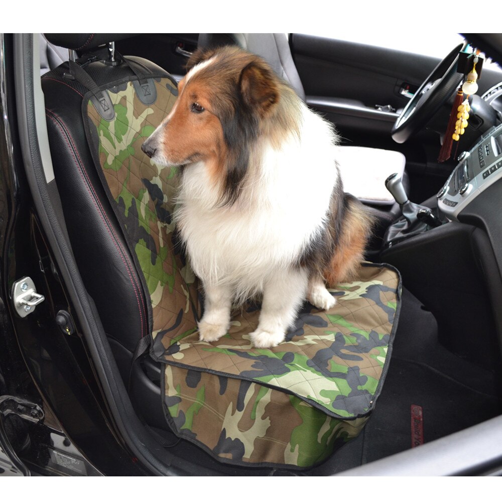 Gewatteerde legergroen camouflage antislip Hond Auto Stoelhoes Voorstoel Mat Deken Protector Pet Accessoires