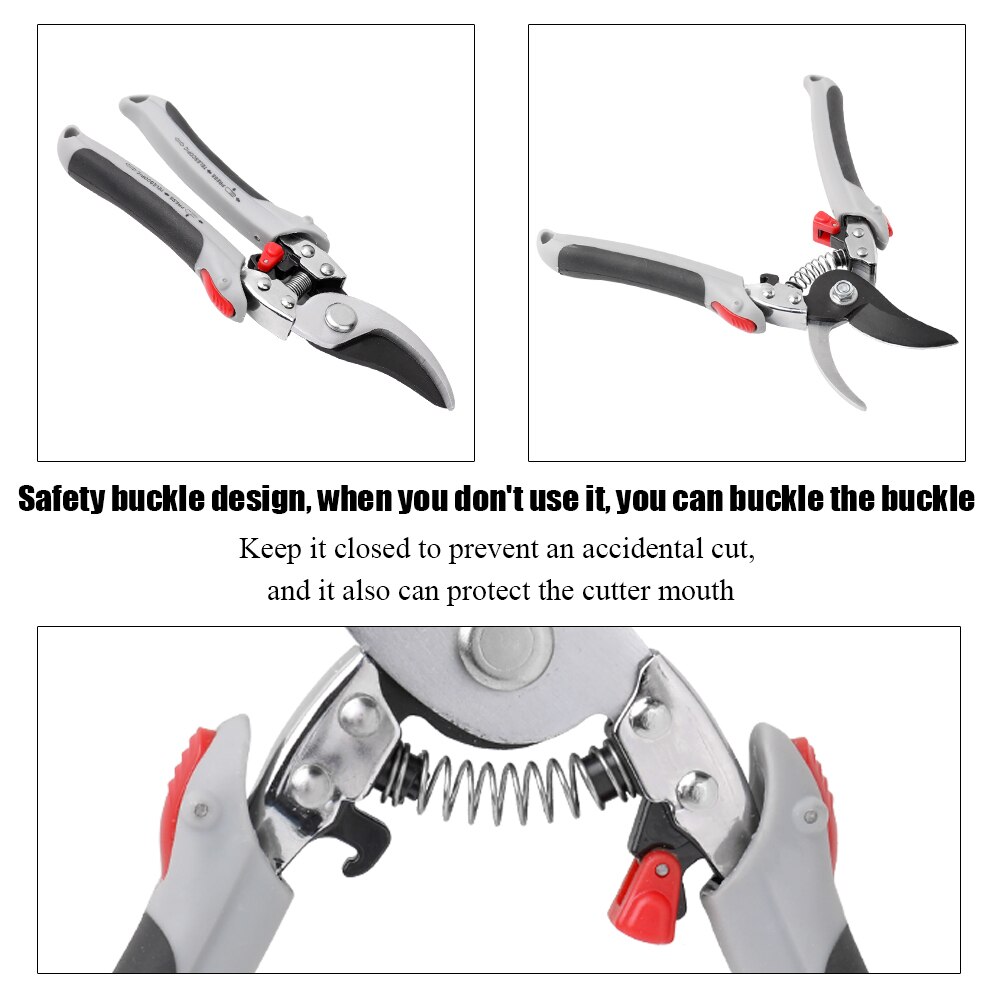 2-in-1 Handle Garden Pruning Shear Tools Carbon Steel Bonsai Pruners Tree Flower Fruit Branch Pruning Scissors Easy Pruners