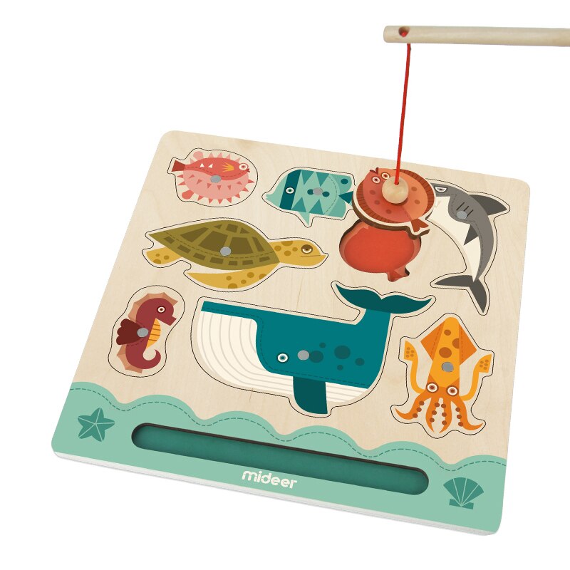 MiDeer 3D Giocattoli Di puzzle Magnetico in Legno per Bambini Educativi di Pesca Divertente Gioco di Bambini Dei Capretti Del bambino Regali Pesca Interattivo Gioco Da Tavolo