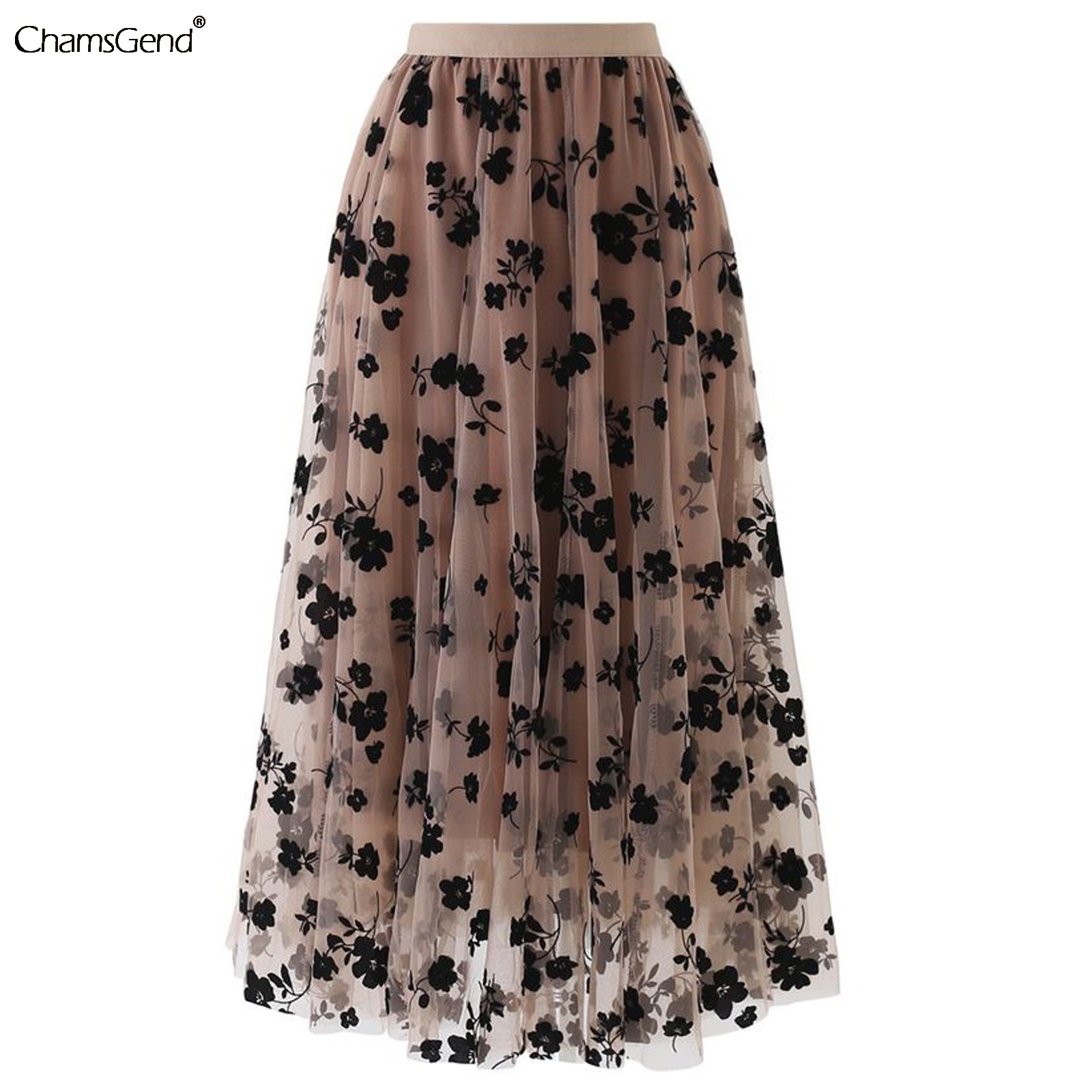 printemps été Vintage Jupe femmes élastique taille haute maille jupes longue plissée Jupe femme Jupe directe