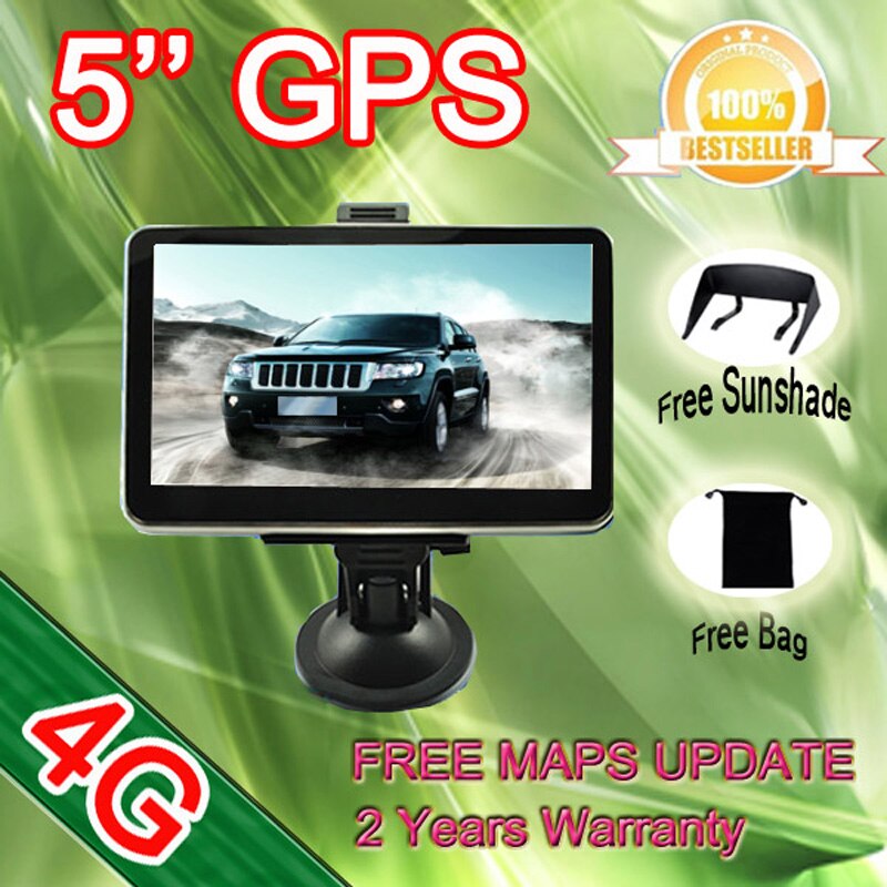 5 pouces GPS voiture Navigation MTK 8GB capacité royaume-uni ue AU NZ cartes Speedcam POI avec parasol