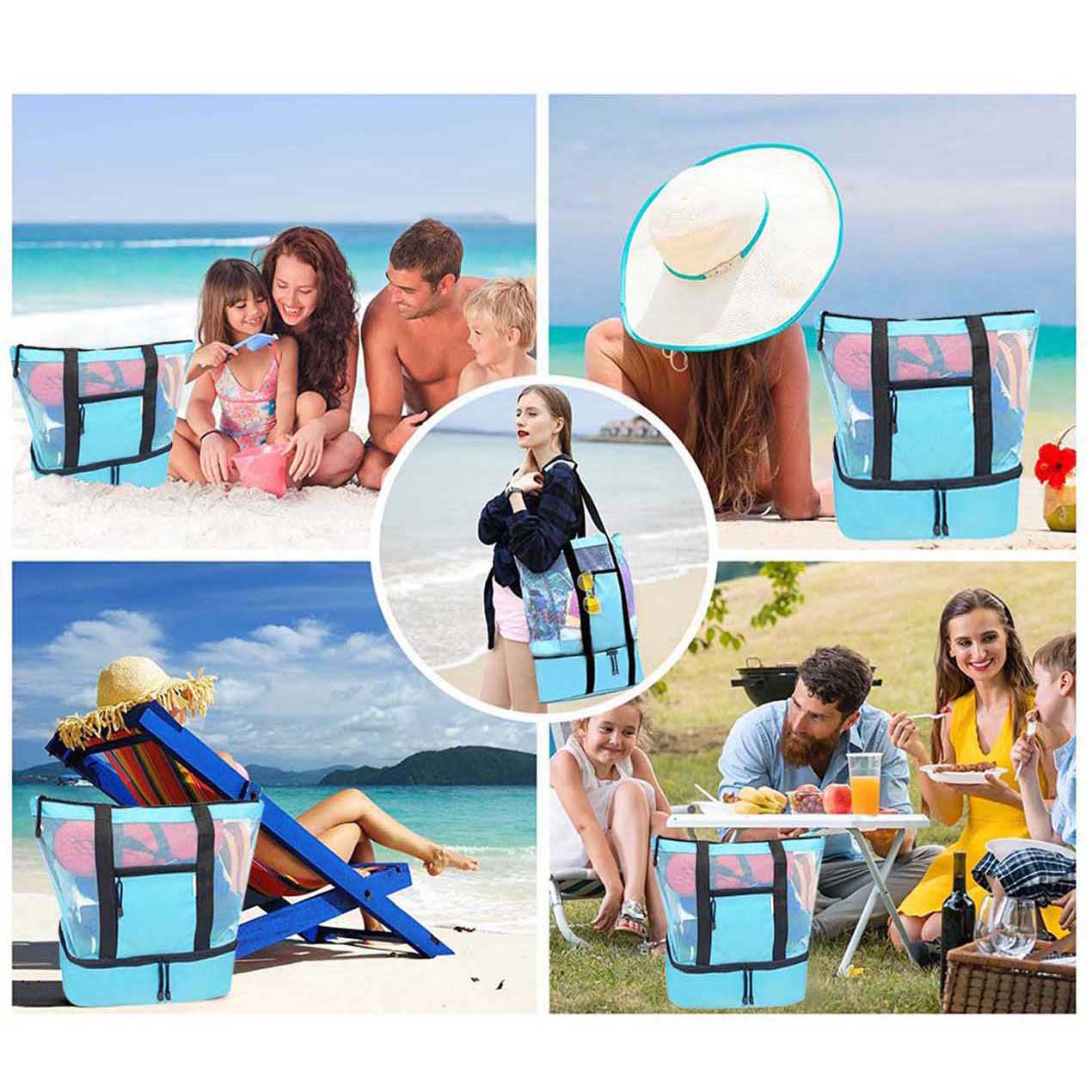 Bolsa de natación para mujer y niña, bolsa de arena para juegos de playa, bolso de hombro para entrenamiento físico, Gadget para zapatos, soporte para toalla, bolsillo