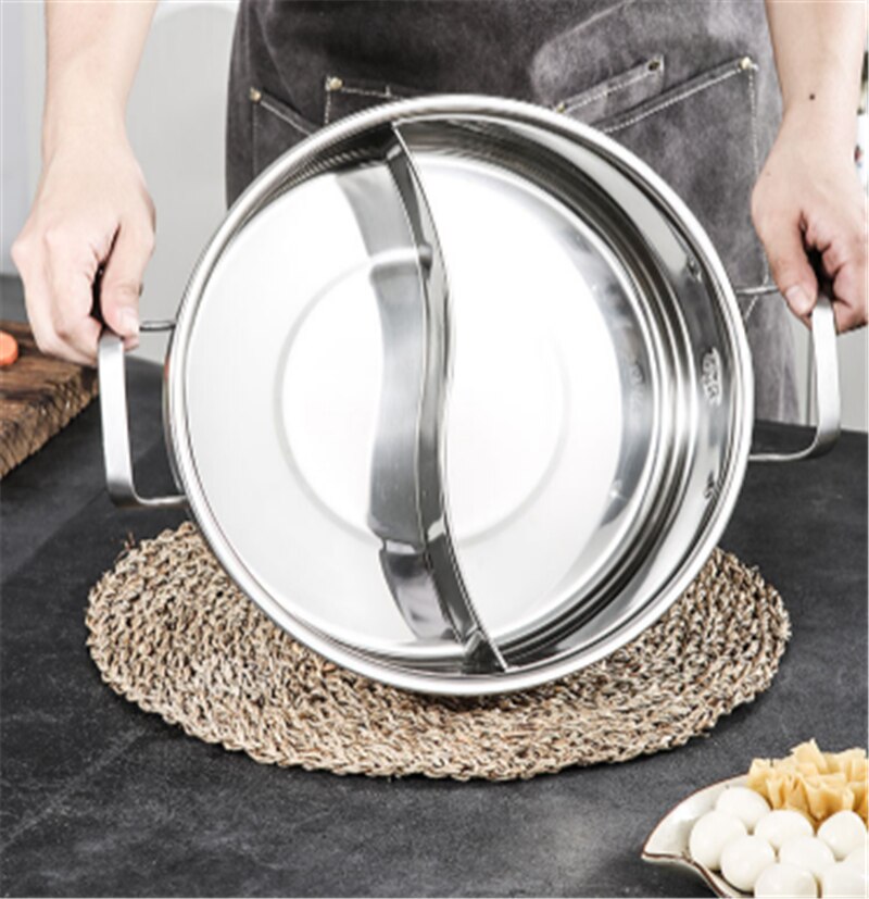 Special pot for induction cooker pots for cooking soup dumpling noodles pot Thickened 304 stainless steel two flavors hotpot