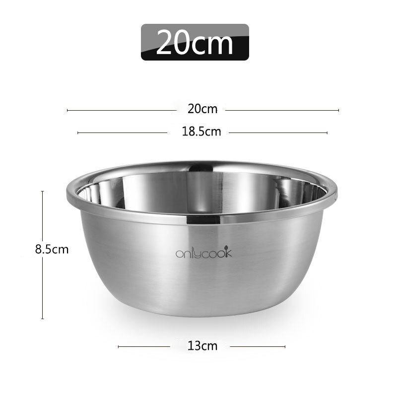 Thickened 304 stainless steel basin, deepened soup basin, food grade and basin, baking egg basin, vegetable washing basin: B