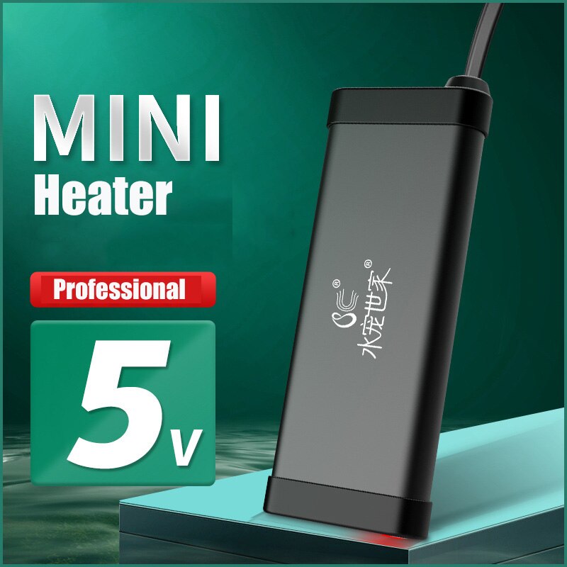 USB Mini Fish Tank Heater Rod Submersible Automatic Constant Temperature Heating Small Tortoise Tank Aquarium Water Heat 5W-30W