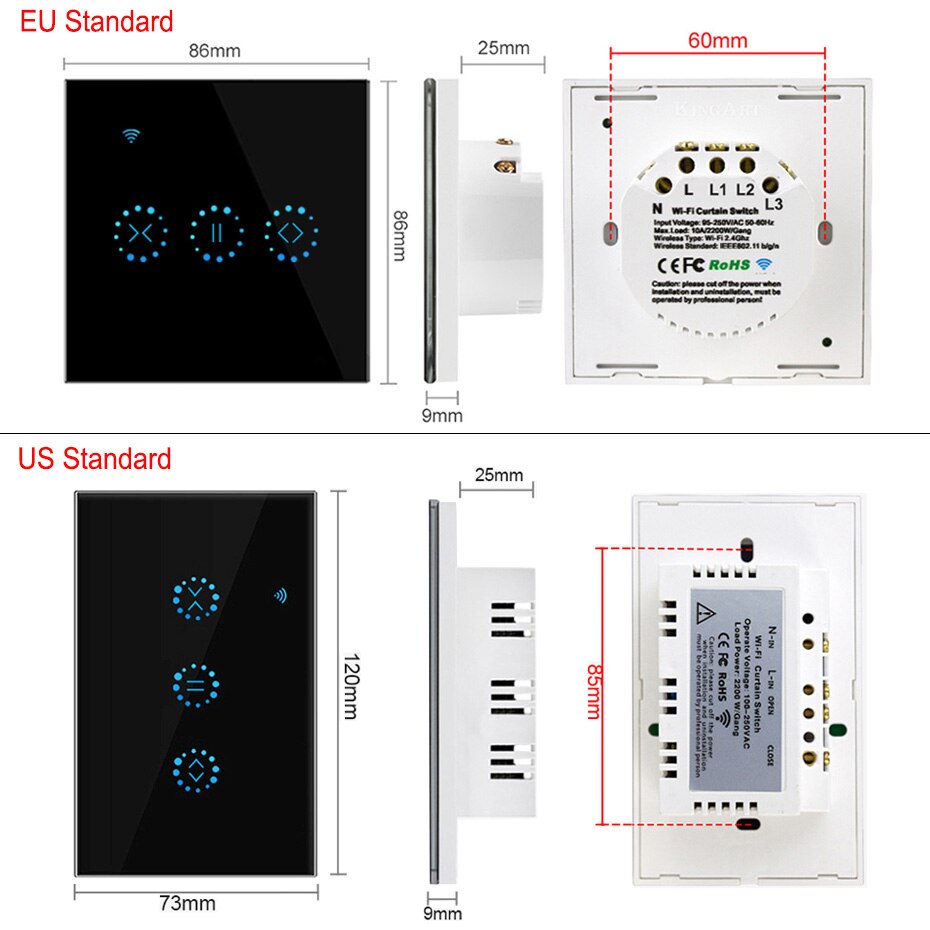 Interruptor inteligente WiFi para persianas motorizadas, enchufe de pared inteligente para persianas motorizadas, compatible con Smart Life, Tuya, Alexa y Google Home
