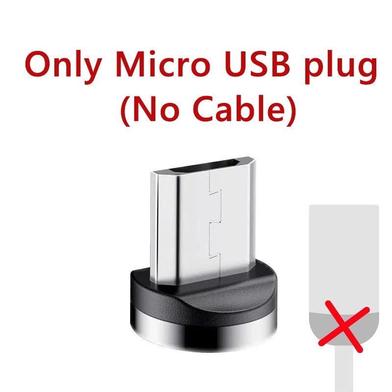 Ronde Magnetische Kabel Plug 8 Pin Type C Micro Usb C Stekkers Snelle Opladen Telefoon Magneet Charger Plug Voor Iphone 1M Lijn Laadstroom: Only Plug For Micro