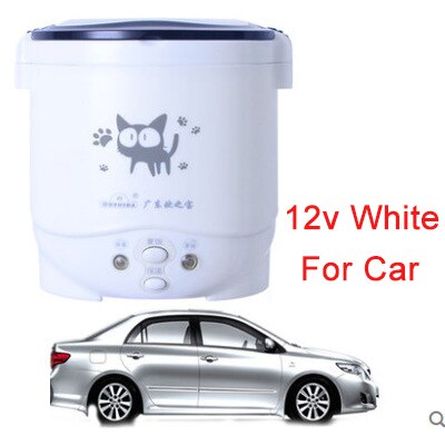 Multicookings mini panela de arroz panela de arroz 1l carro 12v caminhão 24v casa 220v portátil panela de arroz 2020 arroz vapor aquecedor de alimentos: 12v white for car