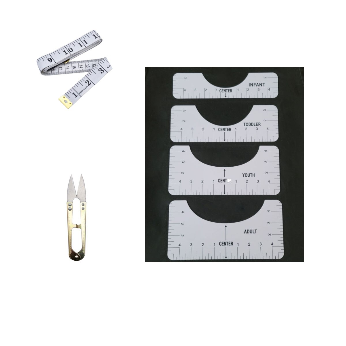 T-Shirt Ruler Guide Vinyl T-Shirt Sublimation Designs on T-shirt Vinyl Ruler Guide Size Chart T-Shirt Rule: PVC 4pcs set B