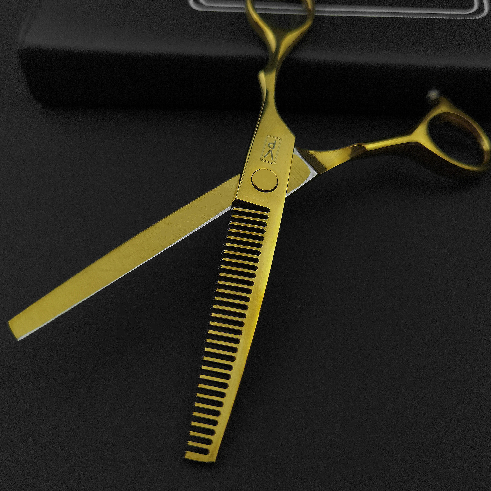 Tijeras profesionales de peluquería, 6 pulgadas, JP 440C, barbería, salón de belleza, conjunto dorado
