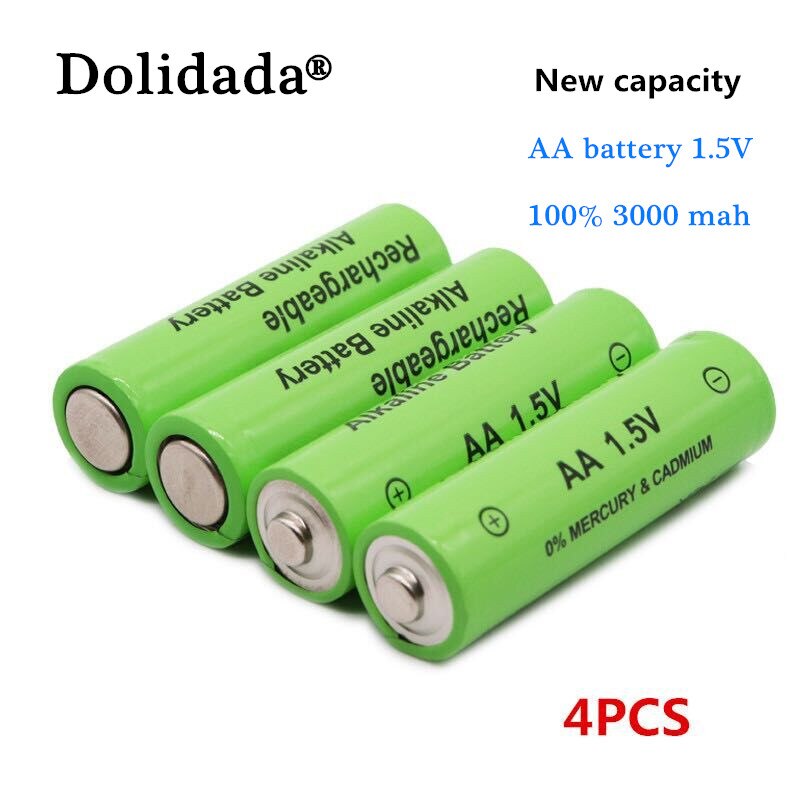 1-50 Uds nueva AA batería recargable 3000mah 1,5 V nueva batería alcalina recargable para luz led juguete mp3